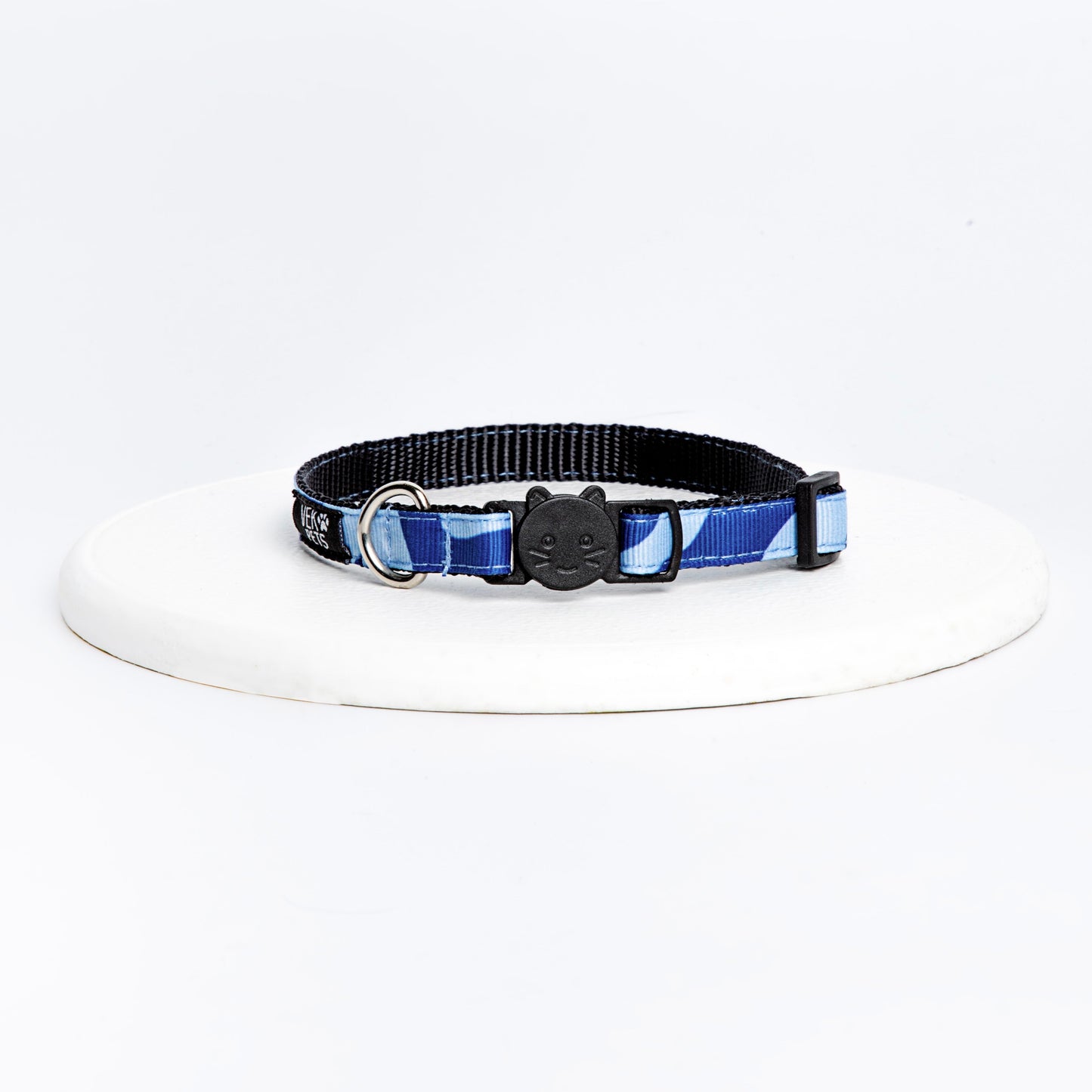Collar estampado azul-azul rey gato Vekopets