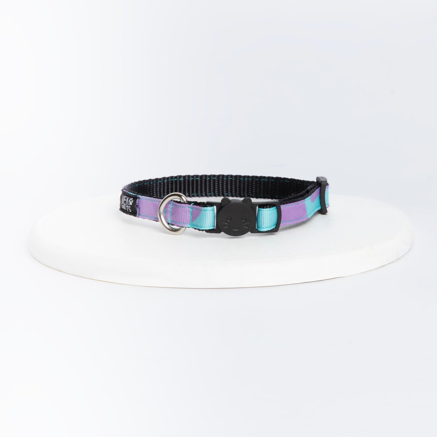 Collar estampado lila-menta gato