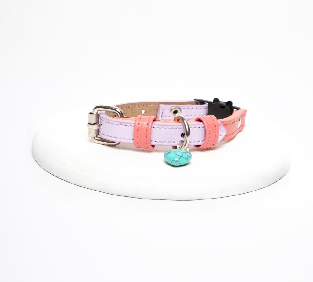 Collar gato Coral-Lila Claro