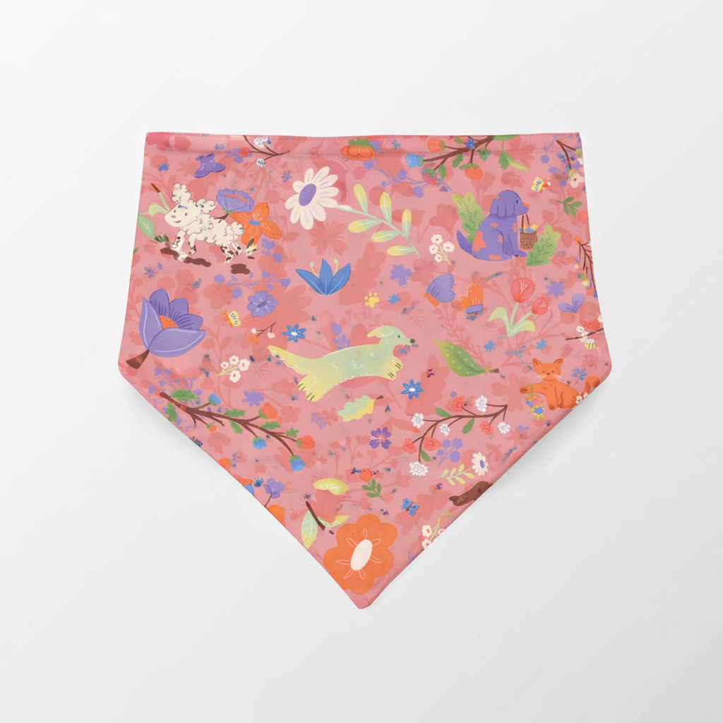 Pañoleta Flores Rosada