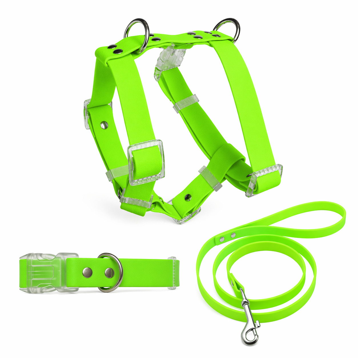 Set impermeable verde neón Vekopets