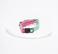 Collar cuero vegano gato | Fucsia & Menta