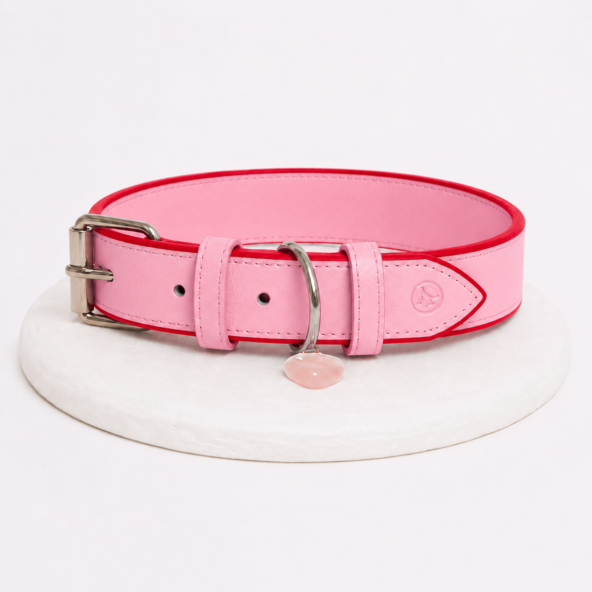Collar cuero vegano | Blush pink