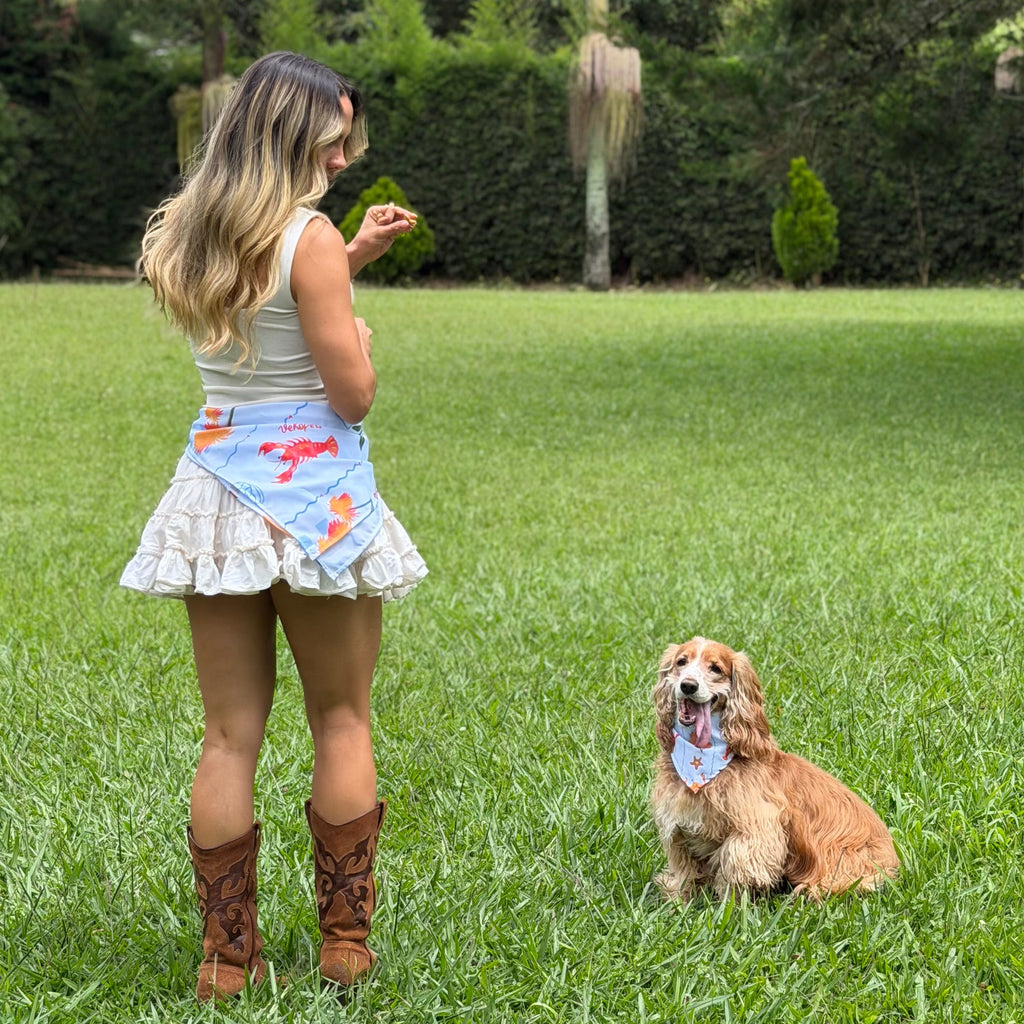 Pañoleta seda para humano | Mar