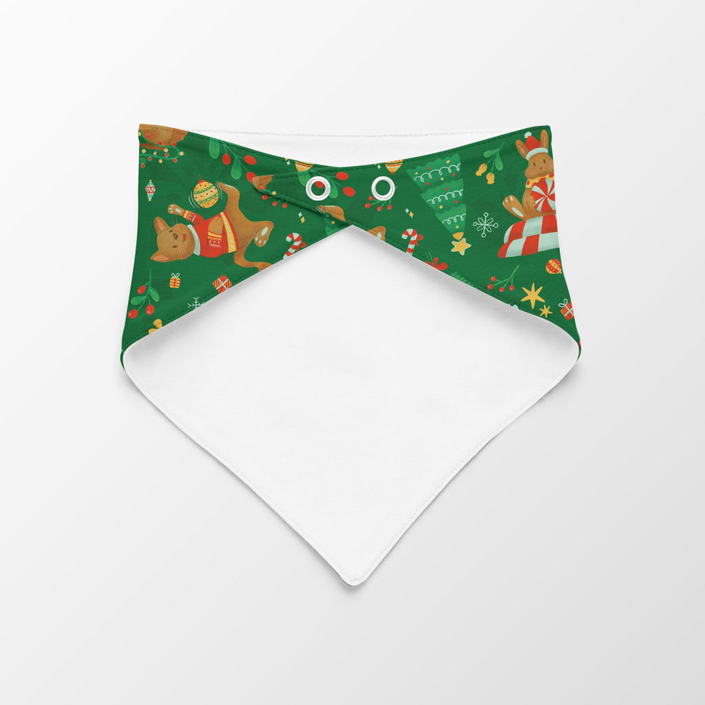 Pañoleta navidad animales verde Vekopets