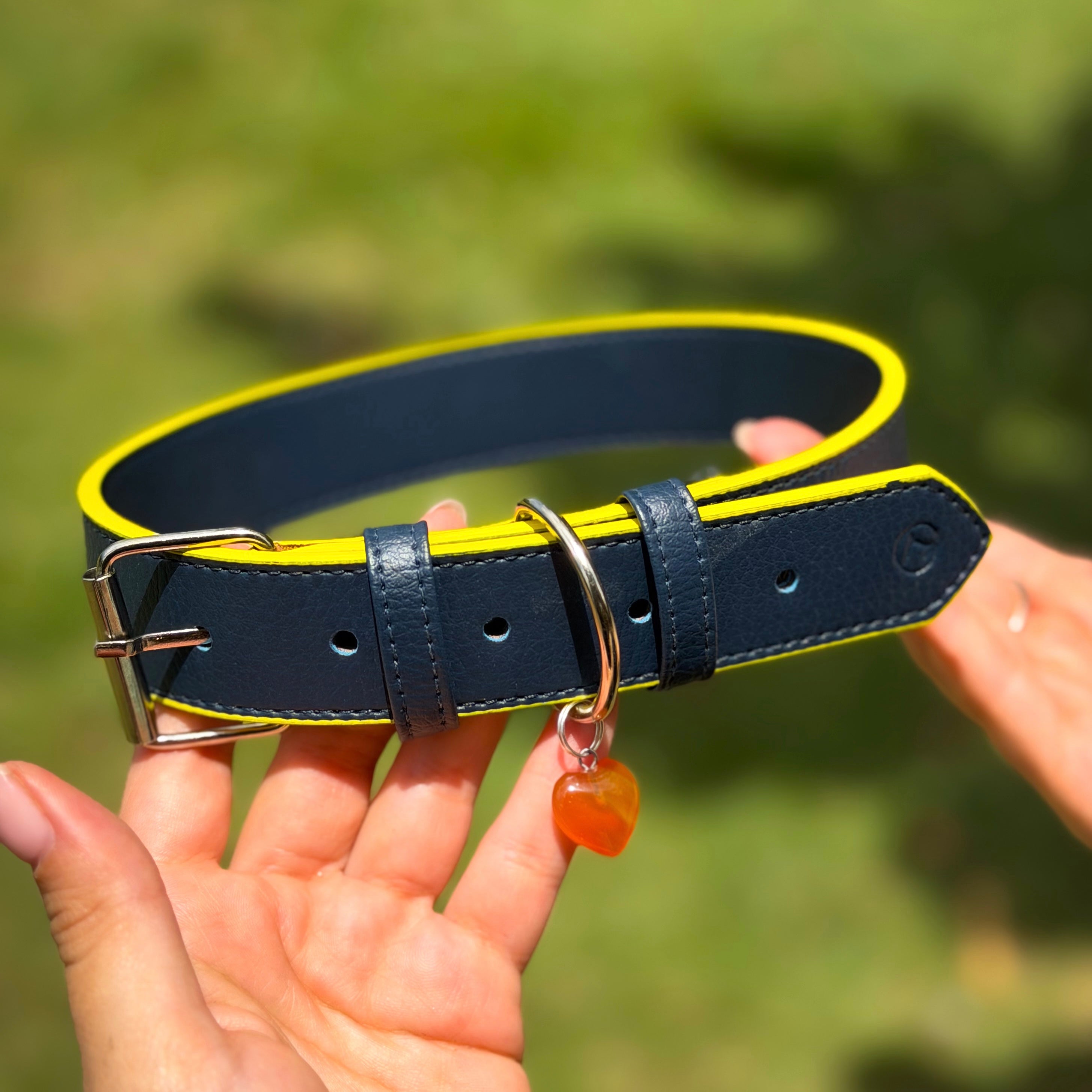 Collar cuero vegano | Navy eclipse