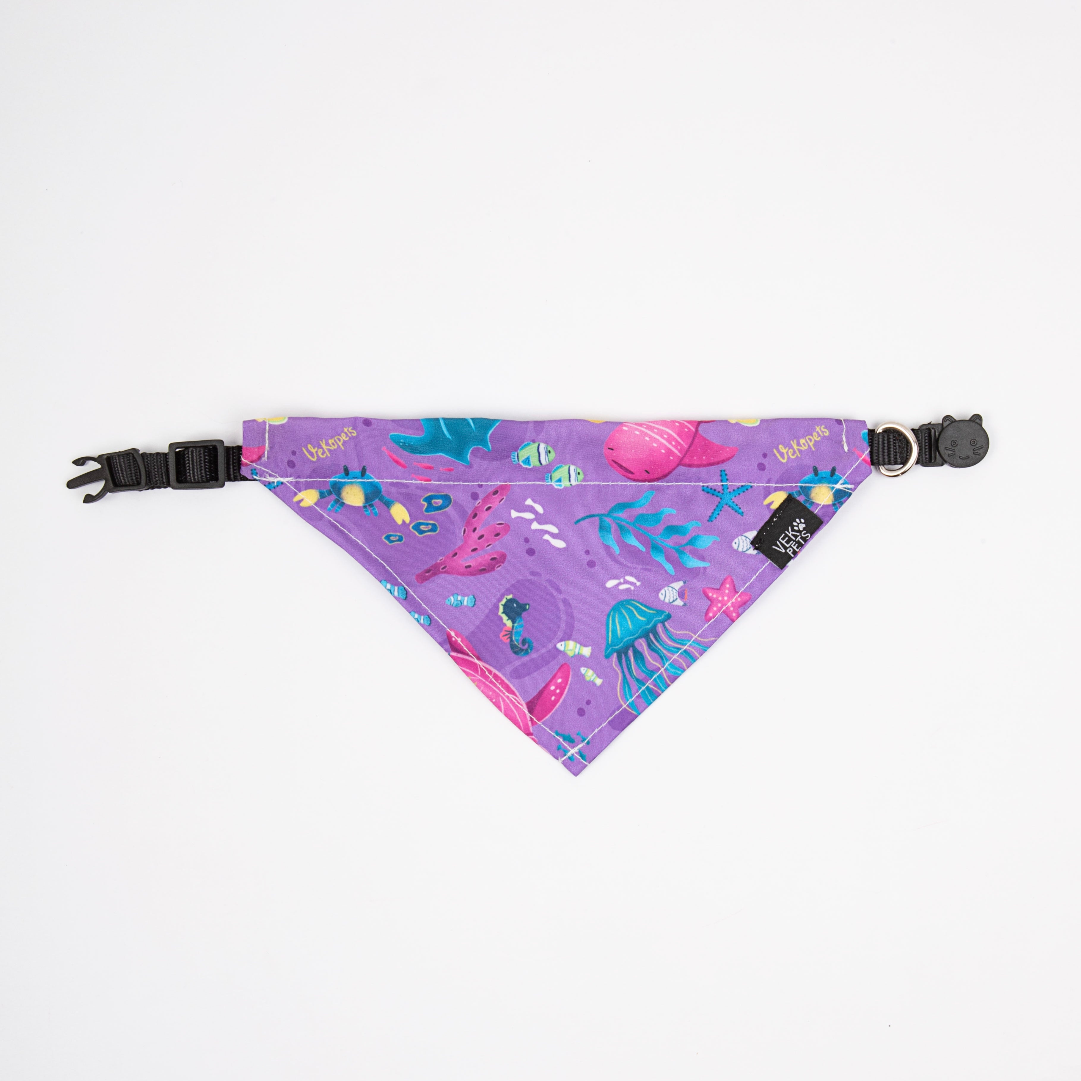 Pañoleta gato Vida marina morada Vekopets
