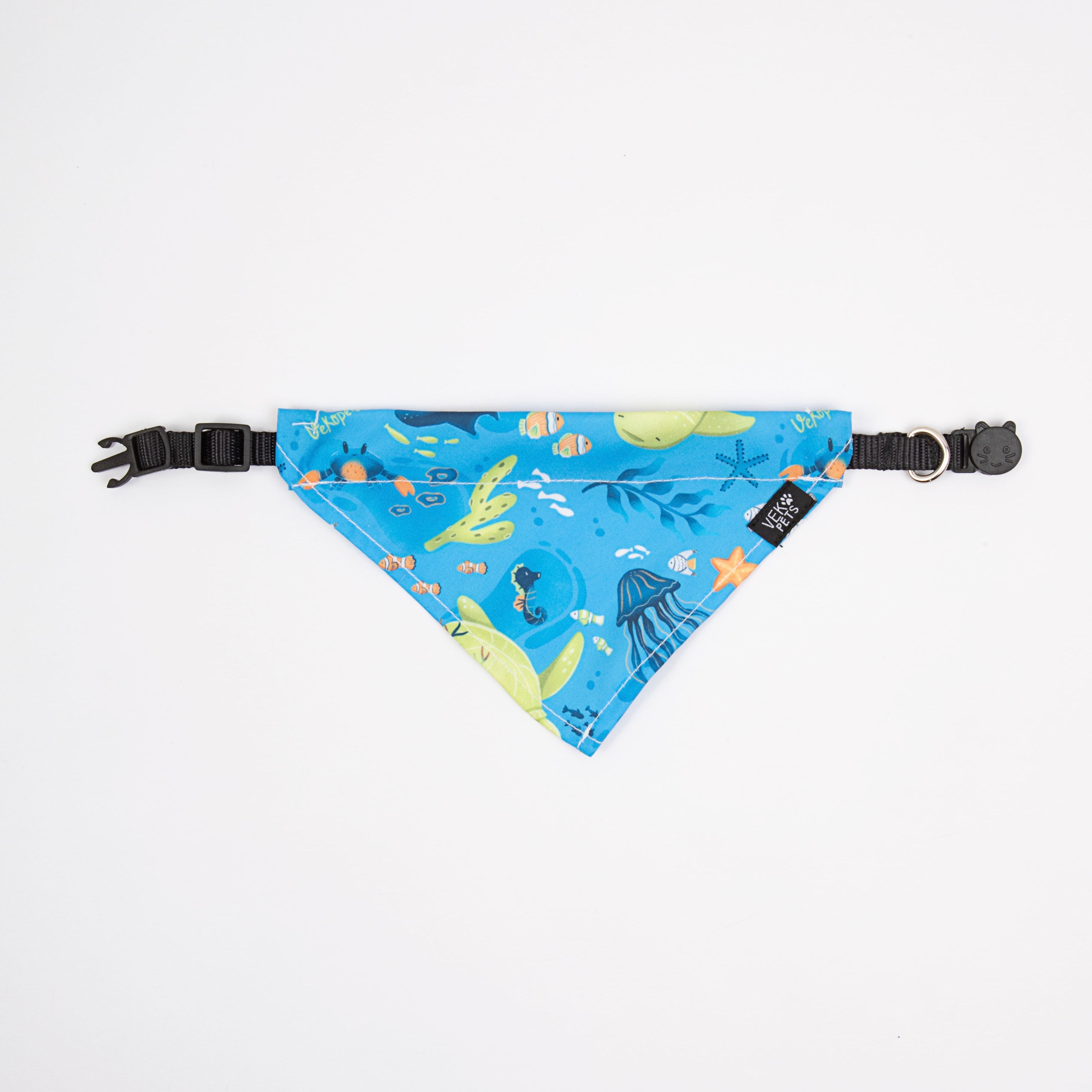 Pañoleta gato Vida marina azul Vekopets