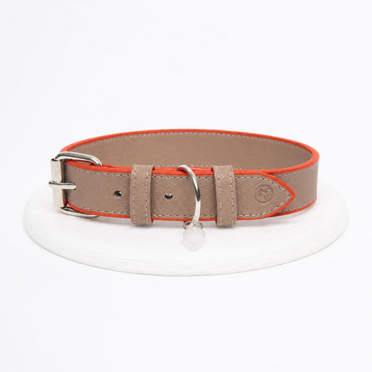 Collar cuero vegano | Taupe ember