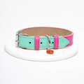 Collar cuero vegano | Fucsia & Menta