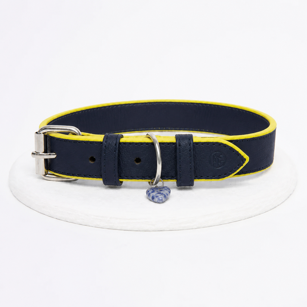 Collar cuero vegano | Navy eclipse