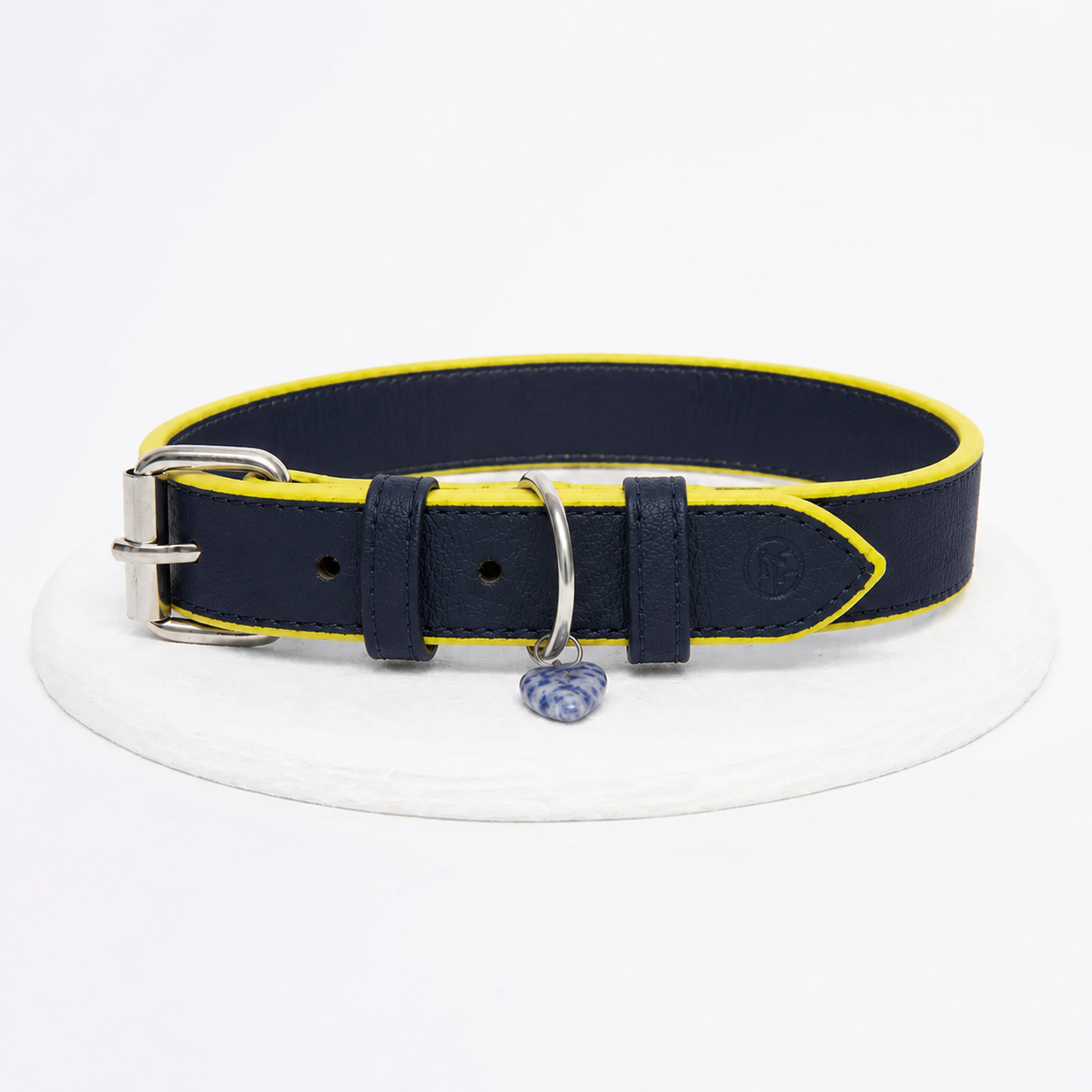 Collar cuero vegano | Navy eclipse