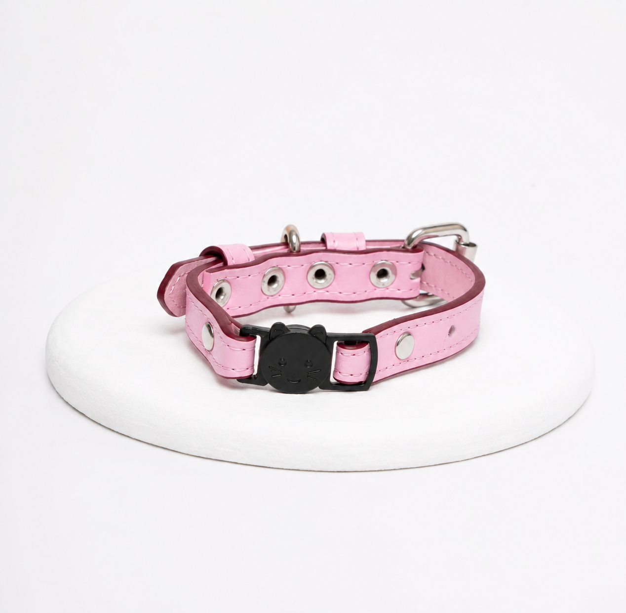 Collar cuero vegano gato | Blush pink