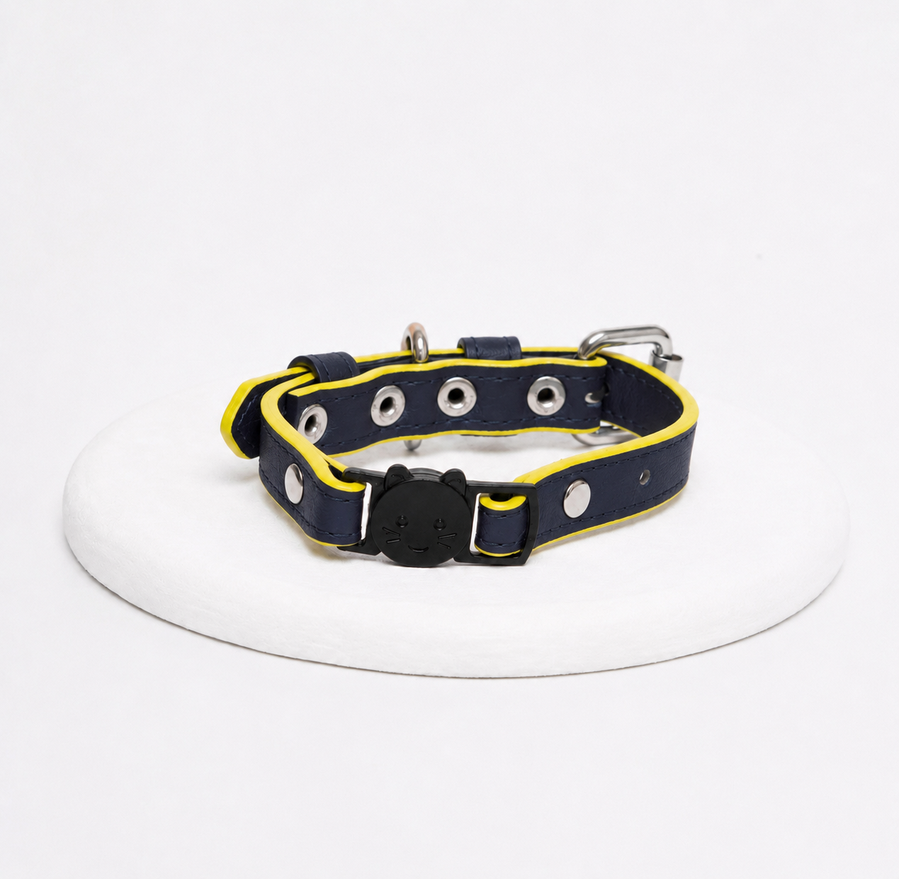 Collar cuero vegano gato | Navy eclipse